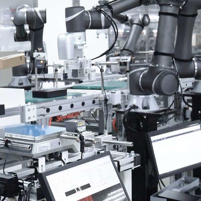 Linha central robótico colaboradora do braço OMRON TM12M Robot Arm 6 como o robô de Cobot