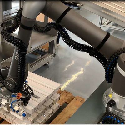 Linha central robótico colaboradora do braço OMRON TM12M Robot Arm 6 como o robô de Cobot