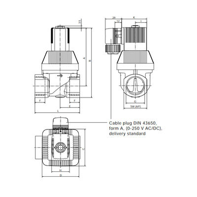 Tipo 6221 maneira da válvula de pistão 2/2 Servo-ajudada como a válvula de solenoide para o ar pulsado e comprimido alto