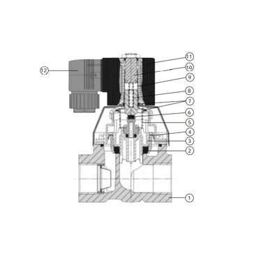 Tipo 6221 maneira da válvula de pistão 2/2 Servo-ajudada como a válvula de solenoide para o ar pulsado e comprimido alto