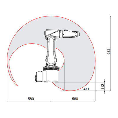 ABB IRB 120 braço robótico industrial de 6 linhas centrais para a carga útil flexível e compacta do braço do robô industrial da produção 3 quilogramas