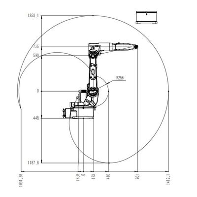 Robô de soldadura do MIG da máquina de solda robótico do robô de soldadura TKB1400-6KG-1412mm