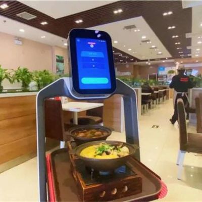 Robô China do serviço com navegação automática para o robô do AI da entrega do alimento