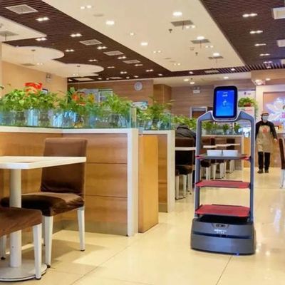 Robô China do serviço com navegação automática para o robô do AI da entrega do alimento