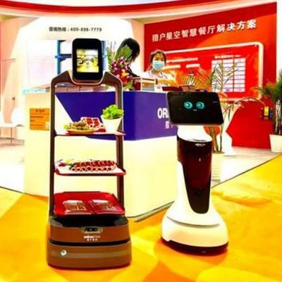 Robô China do serviço com navegação automática para o robô do AI da entrega do alimento