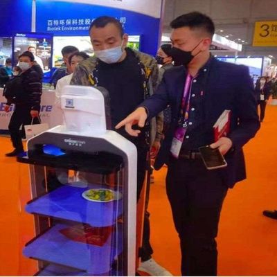 Robô China do serviço com navegação automática para o robô do AI da entrega do alimento