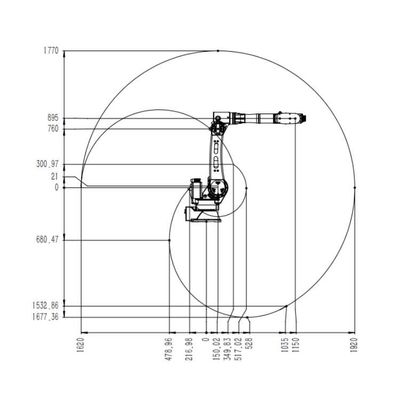 Linha central robótico do manipulador 6 do braço da robótica TKB2690-20KG-1921mm que segura o robô
