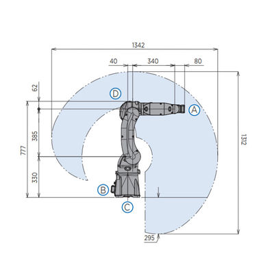 palletizer do robô industrial do yaskawa MOTOMAN-GP7 para o robô da colheita do armazém com linha central do braço 6 do robô