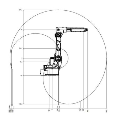 Segurando a linha central robótico China TKB1600-12KG-1410mm do braço 6 como robôs universais