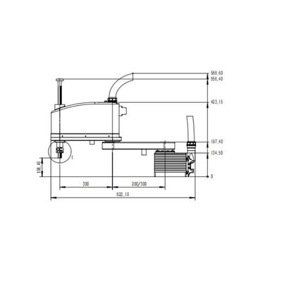 Teclado da linha central STW030-3KG-500/600mm do braço 6 do robô industrial que monta o robô de Scara
