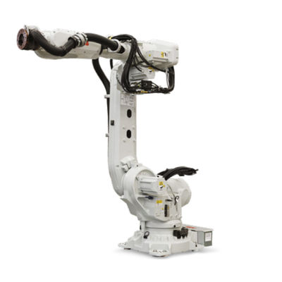 O robô industrial de ABB cargas úteis 155Kg da picareta e do lugar do braço do robô as de 6 linha central escolhe e coloca a máquina