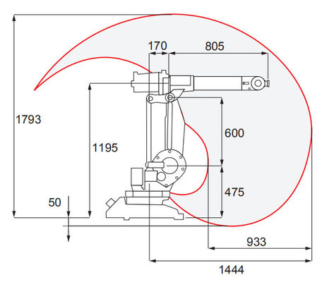 Robô industrial IRB 1410 de ABB com o braço robótico industrial de 6 linhas centrais com a máquina de soldadura de Panasonic automática