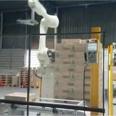 Braço robótico industrial 6 eixos Kawasaki RS050N com trilho de guia CNGBS para robô de manuseio de paletes
