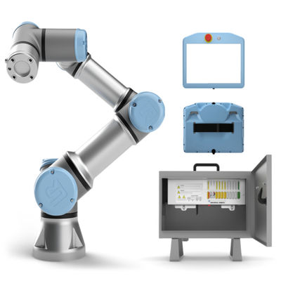 Braço Cobot do robô da linha central do universal 6 do robô industrial UR5e com a máquina de polonês do prendedor