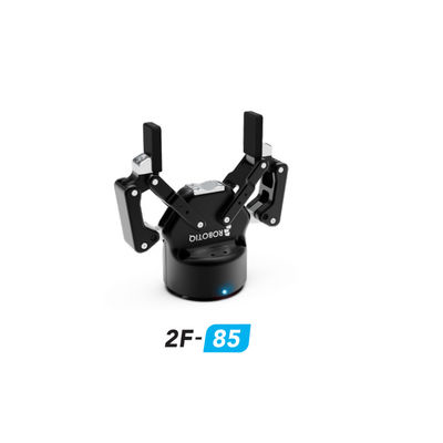 Use o trabalho amigável do prendedor de Robotiq 2F-85 com o robô de Cobot como o prendedor do robô para a picareta e o lugar como o manipulador