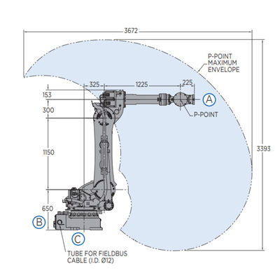 Robô de conjunto MOTOMAN-GP180 com o braço do robô de 6 linhas centrais com a carga útil do prendedor para o robô 180kg industrial