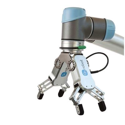 Combinação de robô colaborativo com agarrador de braço robótico RG2 para manusear CNC como agarrador robótico