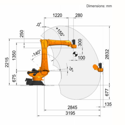 KR 360 R2830 do robô industrial da linha central de KUKA 6 com a carga útil avaliado de 360 quilogramas com o robô de solda automática de Otc
