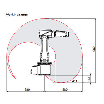 ABB IRB120 com o braço do robô de 6 linhas centrais com alcance 580mm da carga útil 3kg para a picareta e o lugar como a máquina do conjunto