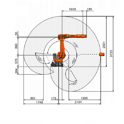 Robô industrial esperto do prendedor KUKA da robótica das páletes do PA R2100 do KR 70 do robô
