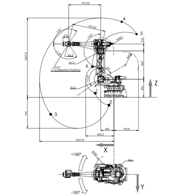 Manipulador NJ-60-2.2 com a carga útil 60KG como o braço do robô de 6 linhas centrais para o equipamento do transporte de materiais