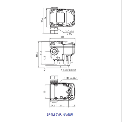 Peças pneumáticas elétricas espertas do transmissor de posição da válvula de controle de SPTM-5V