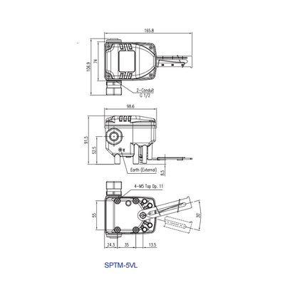 Peças pneumáticas elétricas espertas do transmissor de posição da válvula de controle de SPTM-5V