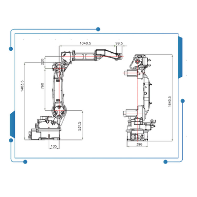 6 robô de soldadura chinês GBS6-C2080 do arco da linha central GBS com a máquina de soldadura de Ehave CM350AR