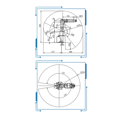 6 conjunto de Mini Industrial Robot Arm GBS8-K950 da linha central com prendedor