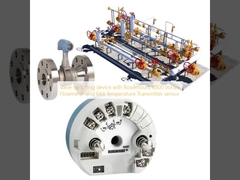 Dispositivo de comutação de válvulas com medidor de fluxo de vórtice Rosemount 8800 e sensor de transmissor de temperatura 644